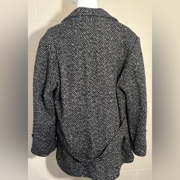 Sherwood Vintage Wool Double Breasted Midi Coat Black and White See Meas. - Picture 8 of 15